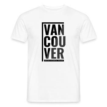Graphique de Vancouver avec rayures et étiquette - T-shirt homme - blanc - Devant - AI Model Male 178 dark (178cm)
