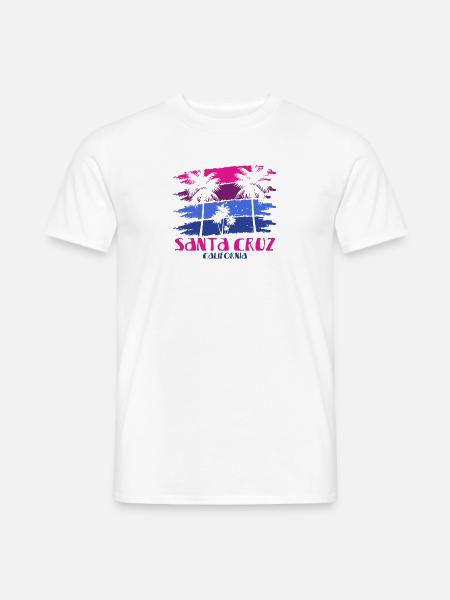 Santa Cruz California vintage retro Surfing Stadt - Männer T-Shirt - Weiß