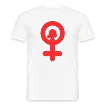 Female Venus Red Silhouette - Men's T-Shirt - white - Front - AI Model Male 178 dark (178cm)