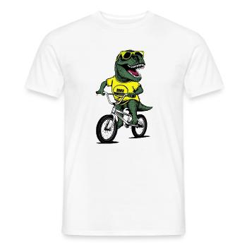 Dino BMX with Sunglasses - Men's T-Shirt - white - Front - AI Model Male 178 dark (178cm)