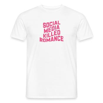 Les médias sociaux ont tué la romance - T-shirt homme - blanc - Devant - AI Model Male 178 dark (178cm)