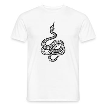 Serpent minimaliste à colorier soi-même - T-shirt homme - blanc - Devant - AI Model Male 178 dark (178cm)