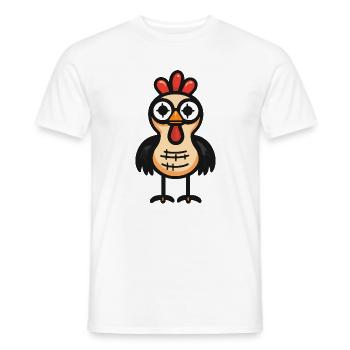 Hahn Halloween Comic Zombie - Männer T-Shirt - Weiß - Vorne - AI Model Male 178 dark (178cm)
