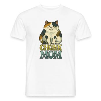 Chonk Cat Mom Retro Print - Men's T-Shirt - white - Front - AI Model Male 178 dark (178cm)