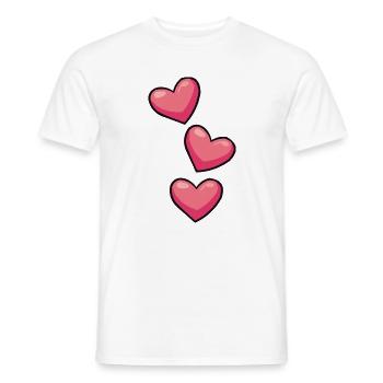 Threesome hearts in pink - Men's T-Shirt - white - Front - AI Model Male 178 dark (178cm)