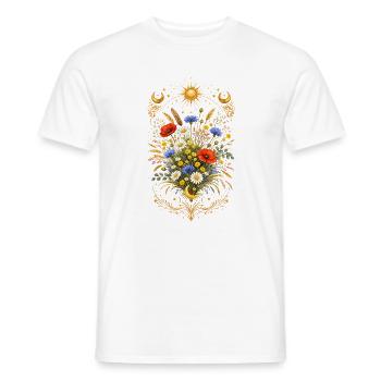Mystical Wildflower Bouquet Sun Moon Floral - Men's T-Shirt - white - Front - AI Model Male 178 dark (178cm)