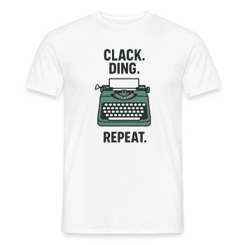Klack Ding Repeat | Typewriter - Men's T-Shirt - white - Front - AI Model Male 178 dark (178cm)