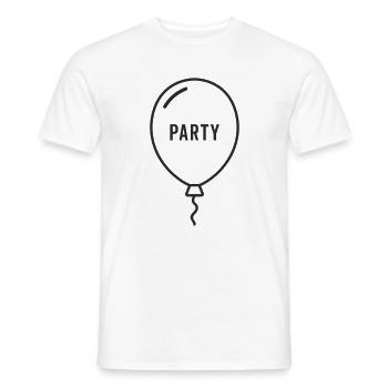 Ballon « Party » – Design joyeux - T-shirt homme - blanc - Devant - AI Model Male 178 dark (178cm)