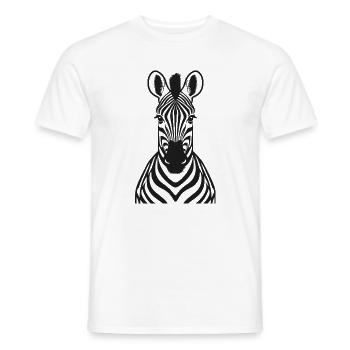 Zèbre frontal - Tête zébrée - T-shirt homme - blanc - Devant - AI Model Male 178 dark (178cm)