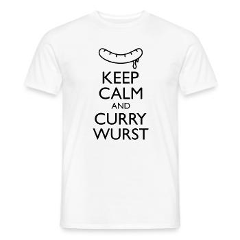 Keep calm and Curry Wurst - Männer T-Shirt - Weiß - Vorne - AI Model Male 178 dark (178cm)