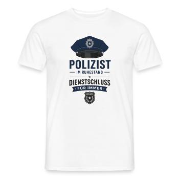 Polizist im Ruhestand – Polizeimütze Rente Spruch - Männer T-Shirt - Weiß - Vorne - AI Model Male 178 dark (178cm)