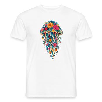 Bunte Quallen-Strandleben Meeresbiologie Kunst - Männer T-Shirt - Weiß - Vorne - AI Model Male 178 dark (178cm)