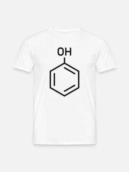 Phenol-Molekül-Linien-Symbol - Männer T-Shirt - Weiß