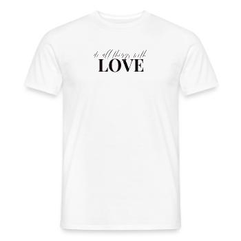 alles mit LIEBE tun - Männer T-Shirt - Weiß - Vorne - AI Model Male 178 dark (178cm)