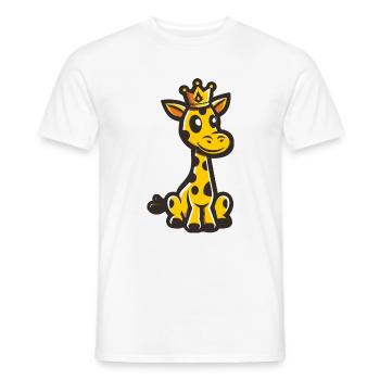Couronne de bande dessinée girafe - T-shirt homme - blanc - Devant - AI Model Male 178 dark (178cm)