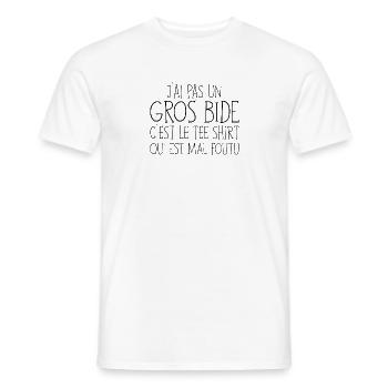 J'ai Pas Un Gros Bide Humour Sarcasme - Männer T-Shirt - Weiß - Vorne - AI Model Male 178 dark (178cm)