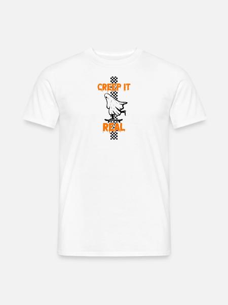 CREEP IT REAL Halloween Ghost - Men's T-Shirt - white