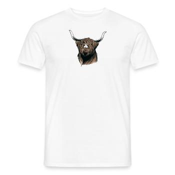 Scottish Highland Highland Cattle Highland - Men's T-Shirt - white - Front - AI Model Male 178 dark (178cm)