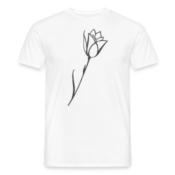 Tulip drawing flower motif plain - Men's T-Shirt - white - Front - AI Model Male 178 dark (178cm)