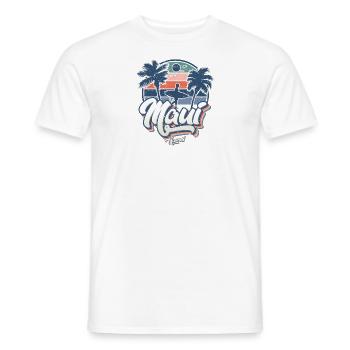 Maui Hawaii Surfen 70er Jahre Strand retro vintage - Männer T-Shirt - Weiß - Vorne - AI Model Male 178 dark (178cm)