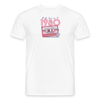 1980 Anniversaire né en 1980 Retro Vintage - T-shirt homme - blanc - Devant - AI Model Male 178 dark (178cm)