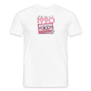 1990 Vintage Anniversaire Rétro Vintage Cadeau - T-shirt homme - blanc - Devant - AI Model Male 178 dark (178cm)