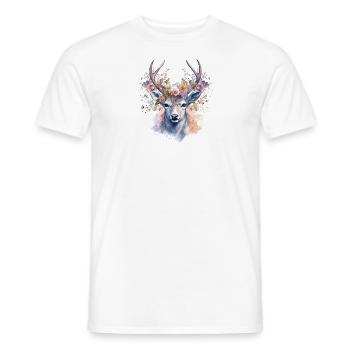 Remplacement dirndl cerf bois cerf cerf - T-shirt homme - blanc - Devant - AI Model Male 178 dark (178cm)