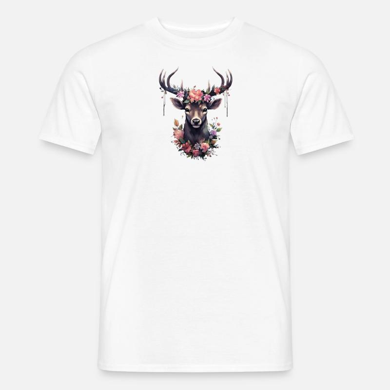 Ersatz Dirndl Hirschgeweih Hirsch - Männer T-Shirt - Weiß