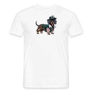 Bayerischer Dackel rot weißes Hemd Tracht Bayern - Männer T-Shirt - Weiß - Vorne - AI Model Male 178 dark (178cm)