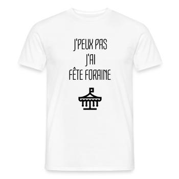 Fête Foraine Forain Foire Manège Coaster Humour - Men's T-Shirt - white - Front - AI Model Male 178 dark (178cm)