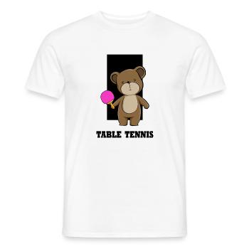 Tennis de table Tennis de table Ours Joueur de tennis de table - T-shirt homme - blanc - Devant - AI Model Male 178 dark (178cm)