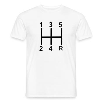 Gangschaltung - Männer T-Shirt - Weiß - Vorne - AI Model Male 178 dark (178cm)
