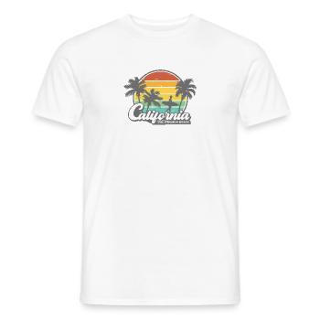 California Retro Surfer Palm Beach Vacances - T-shirt homme - blanc - Devant - AI Model Male 178 dark (178cm)