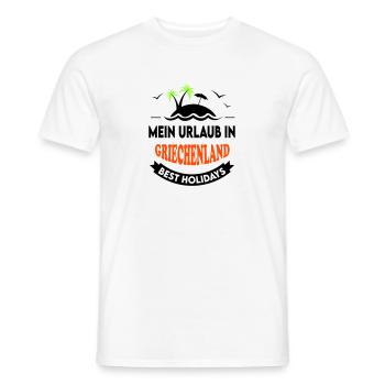 Urlaub Ferien Reise GRIECHENLAND - Männer T-Shirt - Weiß - Vorne - AI Model Male 178 dark (178cm)