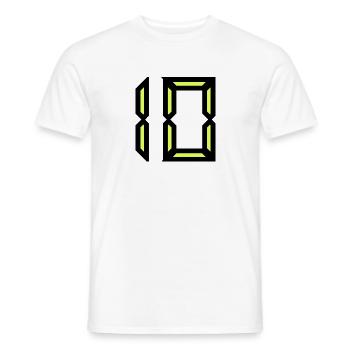 10 ANS. 10e ANNIVERSAIRE. ANNIVERSAIRE 10 ANS. 10 - T-shirt homme - blanc - Devant - AI Model Male 178 dark (178cm)