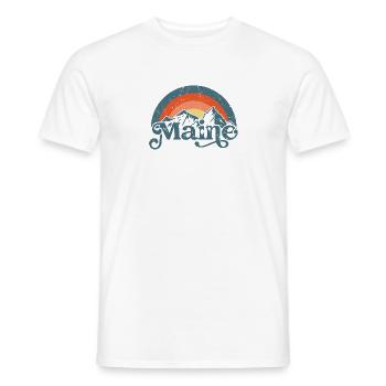 Maine, USA, State, Nature, Lovers, Mountains - Men's T-Shirt - white - Front - AI Model Male 178 dark (178cm)