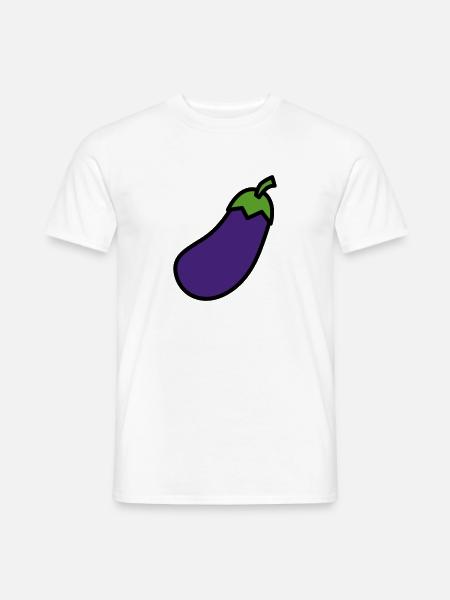 Aubergine - Männer T-Shirt - Weiß