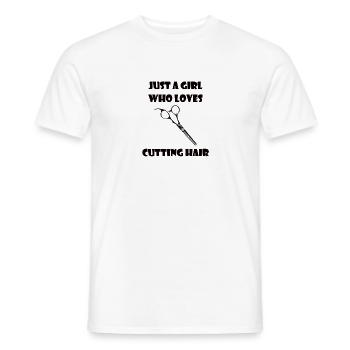 Frisöse Scheren Friseur Schere Kamm Frau Mädchen - Männer T-Shirt - Weiß - Vorne - AI Model Male 178 dark (178cm)
