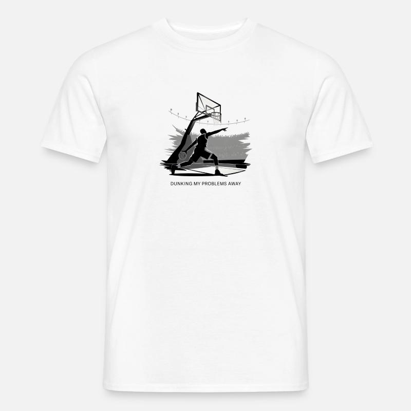Dunking My Problems Away Basketball - Männer T-Shirt - Weiß