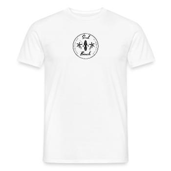 Retro Seal Beach California Beach Surfing Fan - Men's T-Shirt - white - Front - AI Model Male 178 dark (178cm)