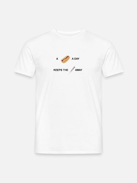 A hot dog a day keeps the doctor away - Männer T-Shirt - Weiß