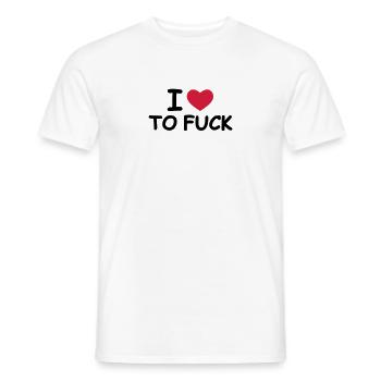 I Love To Fuck - Men's T-Shirt - white - Front - AI Model Male 178 dark (178cm)