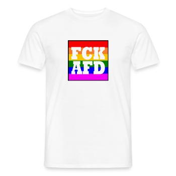Fck afd - Männer T-Shirt - Weiß - Vorne - AI Model Male 178 dark (178cm)