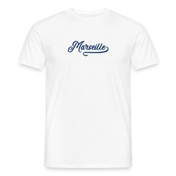 Marseille vintage - T-shirt homme - blanc - Devant - AI Model Male 178 dark (178cm)