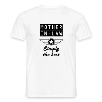 Beau-père belle-mère belle fille beau fils - T-shirt homme - blanc - Devant - AI Model Male 178 dark (178cm)