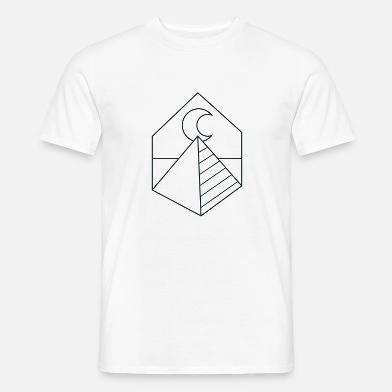 BOHO Pyramide auf dem Mond - Männer T-Shirt - Weiß