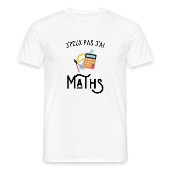 je peux pas j'ai maths - T-shirt homme - blanc - Devant - AI Model Male 178 dark (178cm)