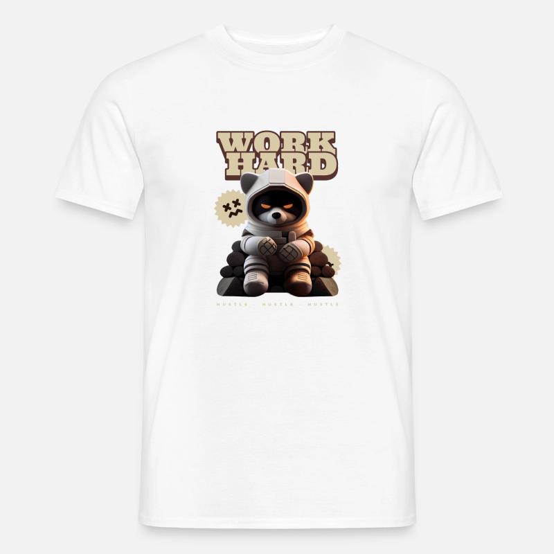 Work hard - hustle - Männer T-Shirt - Weiß