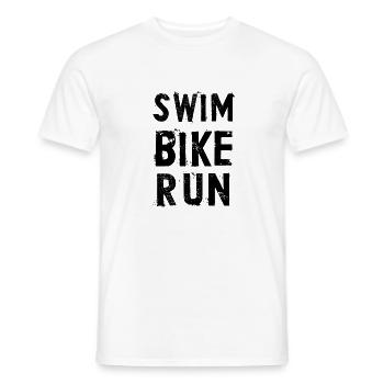 Triathlon Natation Bike Run Marathon - T-shirt homme - blanc - Devant - AI Model Male 178 dark (178cm)