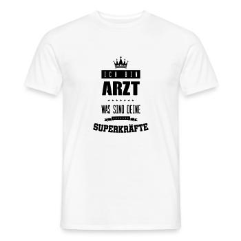 arzt superkräfte - Männer T-Shirt - Weiß - Vorne - AI Model Male 178 dark (178cm)